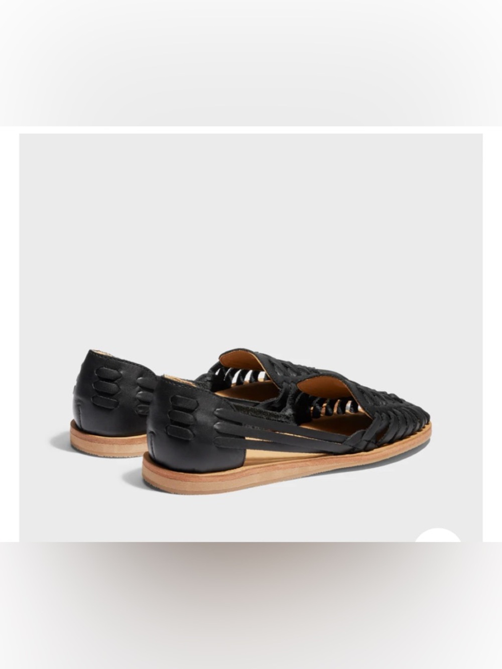 Nisolo Women's Huarache Leather Sandal 2.0 Black 7.5 NWOT - Picture 3 of 12